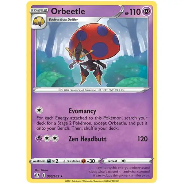 Pokemon Trading Card Game Sword & Shield Battle Styles Holo Rare Orbeetle #65