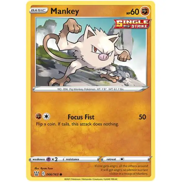 Pokemon Trading Card Game Sword & Shield Battle Styles Common Mankey #66