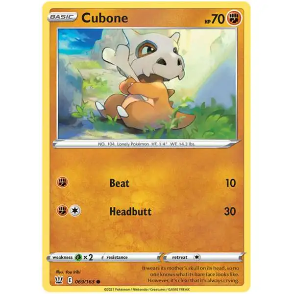 Pokemon Trading Card Game Sword & Shield Battle Styles Common Cubone #69