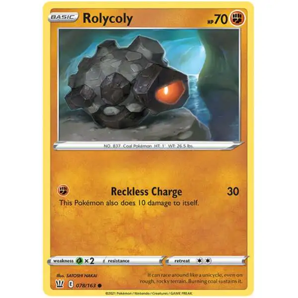 Pokemon Trading Card Game Sword & Shield Battle Styles Common Rolycoly #78