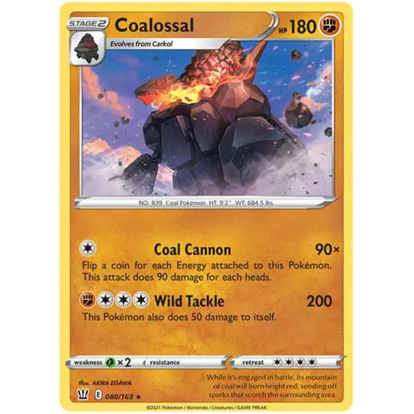 Pokemon Trading Card Game Sword & Shield Battle Styles Holo Rare Coalossal #80
