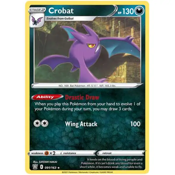 Pokemon Trading Card Game Sword & Shield Battle Styles Holo Rare Crobat #91