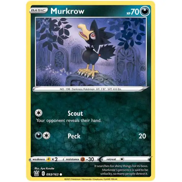 Pokemon Trading Card Game Sword & Shield Battle Styles Common Murkrow #93