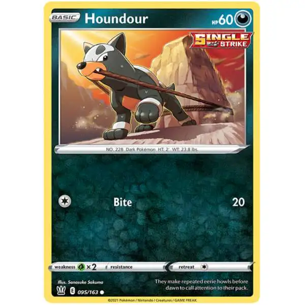 Pokemon Trading Card Game Sword & Shield Battle Styles Common Houndour #95