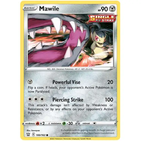 Pokemon Trading Card Game Sword & Shield Battle Styles Common Mawile #100