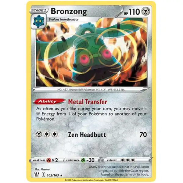 Pokemon Trading Card Game Sword & Shield Battle Styles Holo Rare Bronzong #102