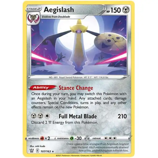 Pokemon Trading Card Game Sword & Shield Battle Styles Holo Rare Aegislash #107