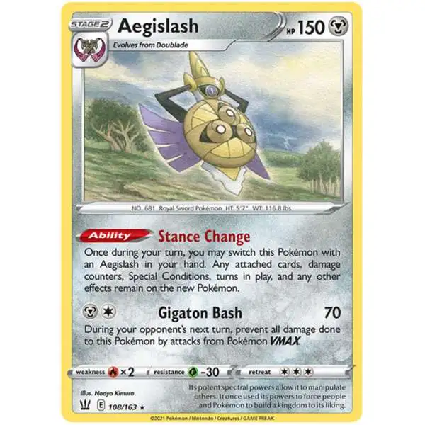 Pokemon Trading Card Game Sword & Shield Battle Styles Rare Aegislash #108