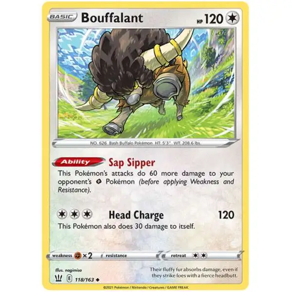 Pokemon Trading Card Game Sword & Shield Battle Styles Uncommon Bouffalant #118