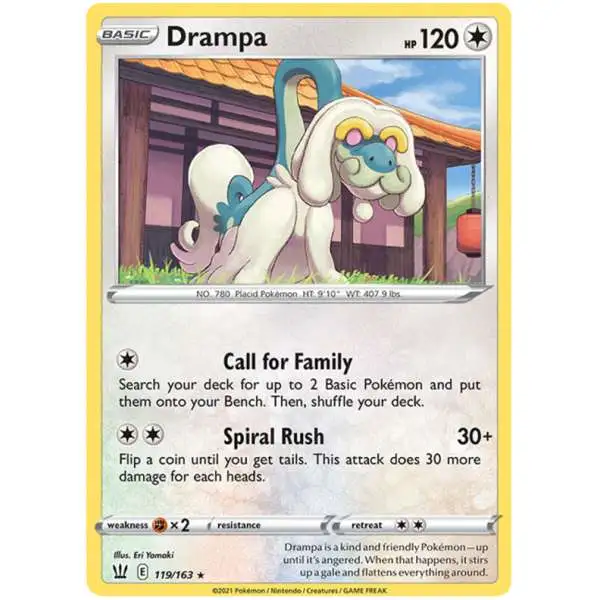 Pokemon Trading Card Game Sword & Shield Battle Styles Rare Drampa #119