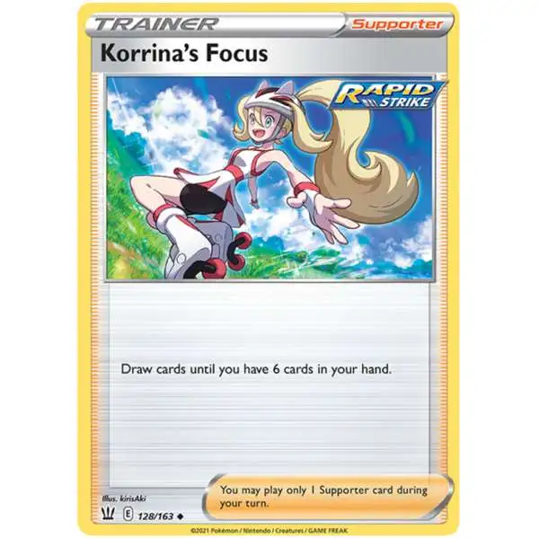Pokemon Trading Card Game Sword & Shield Battle Styles Uncommon Korrina's Focus #128