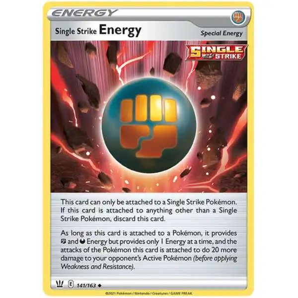 Pokemon Trading Card Game Sword & Shield Battle Styles Uncommon Single Strike Energy #141