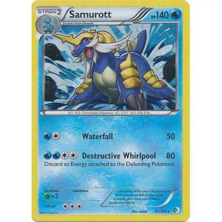Pokemon Trading Card Game Black & White Boundaries Crossed Promo Samurott #41 [Moderately Played]