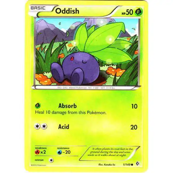 Pokemon Trading Card Game Black & White Boundaries Crossed Common Oddish #1