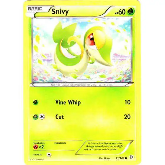 Pokemon Trading Card Game Black & White Boundaries Crossed Common Snivy #11