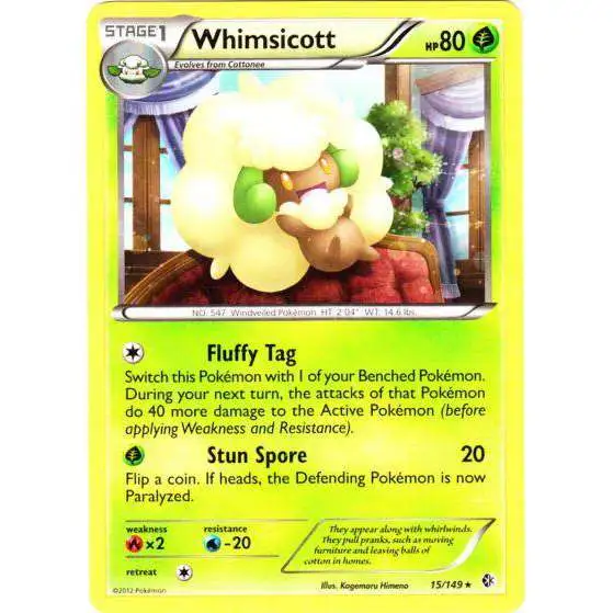 Pokemon Trading Card Game Black & White Boundaries Crossed Rare Whimsicott #15