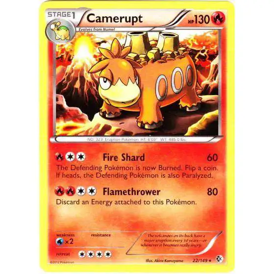 Pokemon Trading Card Game Black & White Boundaries Crossed Rare Camerupt #22