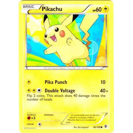 Pokemon Trading Card Game Black & White Boundaries Crossed Common Pikachu #50