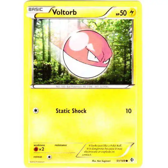 Pokemon Trading Card Game Black & White Boundaries Crossed Common Voltorb #51