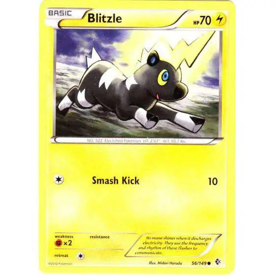 Pokemon Trading Card Game Black & White Boundaries Crossed Common Blitzle #56