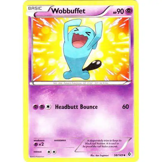 Pokemon Trading Card Game Black & White Boundaries Crossed Uncommon Wobbuffet #58