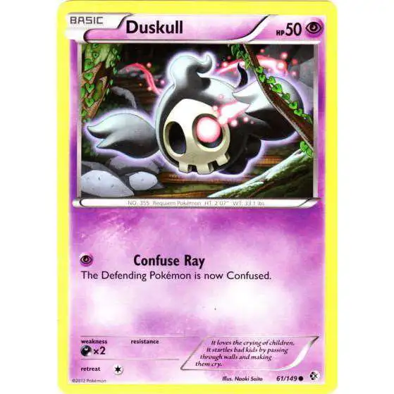 Pokemon Trading Card Game Black & White Boundaries Crossed Common Duskull #61