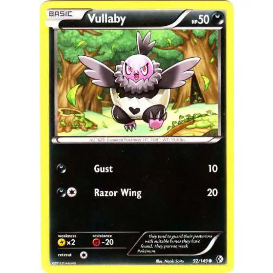 Pokemon Trading Card Game Black & White Boundaries Crossed Common Vullaby #92