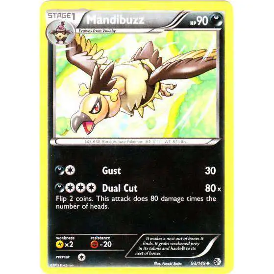 Pokemon Trading Card Game Black & White Boundaries Crossed Uncommon Mandibuzz #93