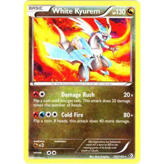 Pokemon Trading Card Game Black & White Boundaries Crossed Rare White Kyurem #102