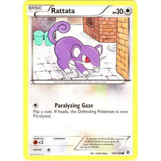 Pokemon Trading Card Game Black & White Boundaries Crossed Common Rattata #104