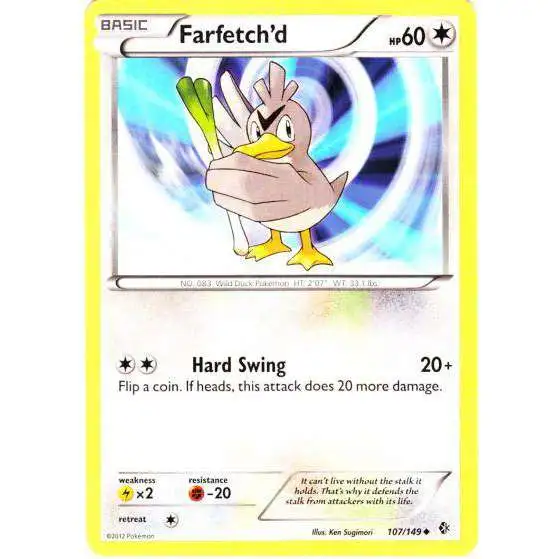 Pokemon Trading Card Game Black & White Boundaries Crossed Uncommon Farfetch'd #107