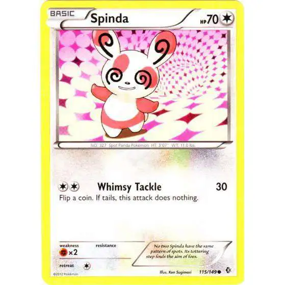 Pokemon Trading Card Game Black & White Boundaries Crossed Common Spinda #115