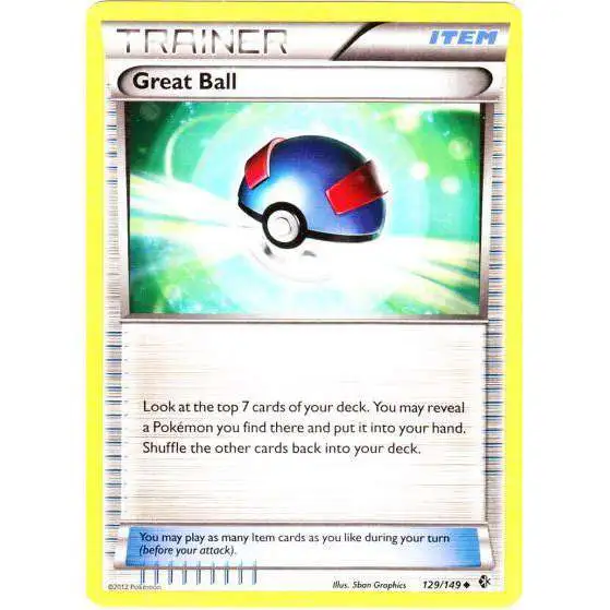 Pokemon Trading Card Game Black & White Boundaries Crossed Uncommon Great Ball #129