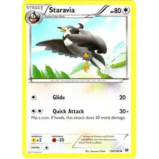 Pokemon Trading Card Game XY BREAKthrough Uncommon Staravia #126