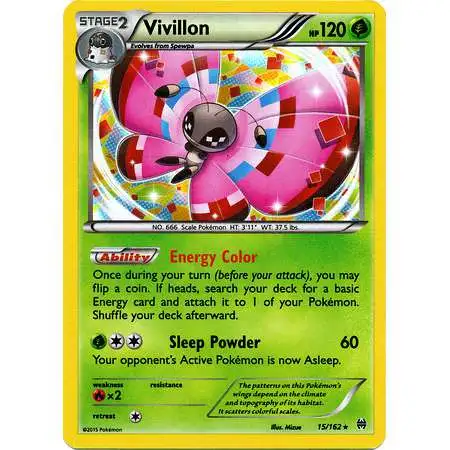 Pokemon Trading Card Game XY BREAKthrough Rare Holo Vivillon #15