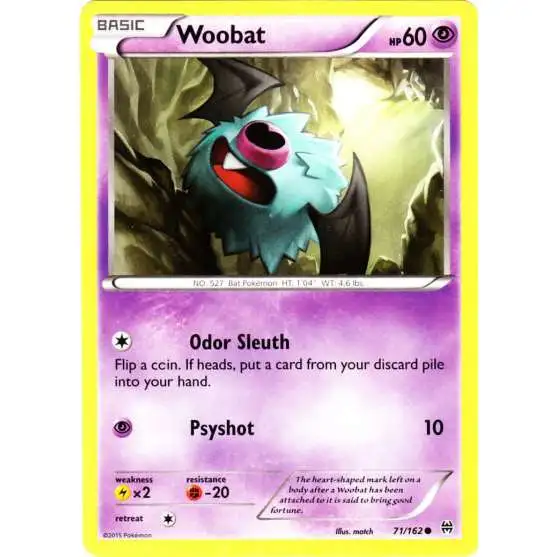 Pokemon Trading Card Game XY BREAKthrough Common Woobat #71