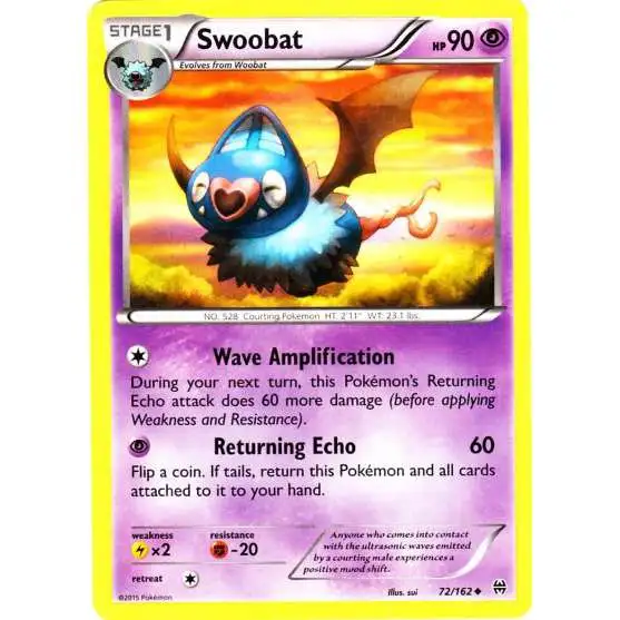 Pokemon Trading Card Game XY BREAKthrough Uncommon Swoobat #72