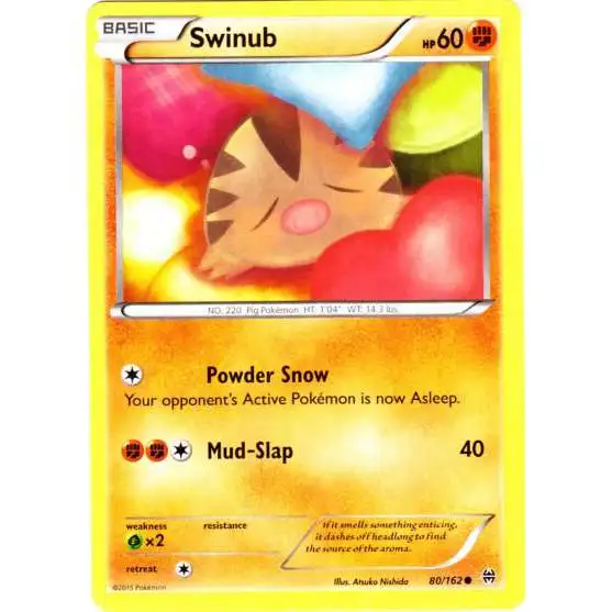 Pokemon Trading Card Game XY BREAKthrough Common Swinub #80