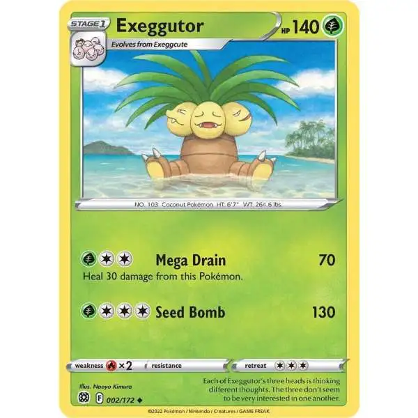 Pokemon Trading Card Game Sword & Shield Brilliant Stars Uncommon Exeggutor #2 [Reverse Holo] [Lightly Played]