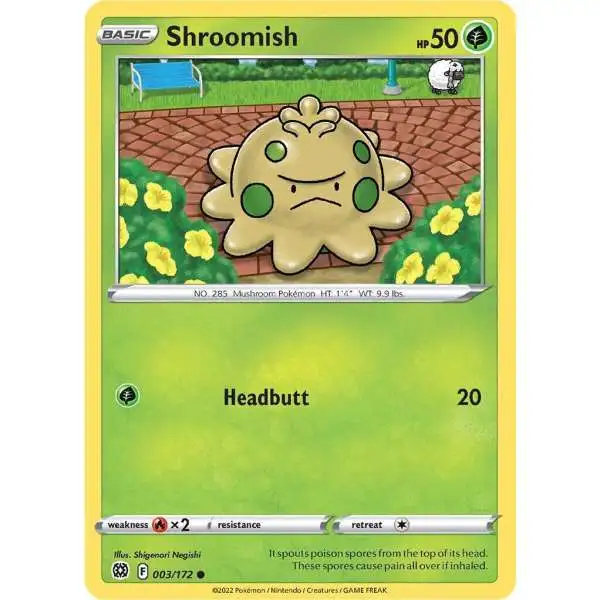 Pokemon Trading Card Game Sword & Shield Brilliant Stars Common Shroomish #3 [Reverse Holo] [Lightly Played]