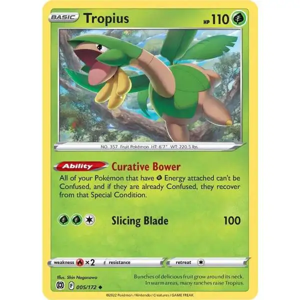 Pokemon Trading Card Game Sword & Shield Brilliant Stars Uncommon Tropius #5 [Reverse Holo] [Lightly Played]