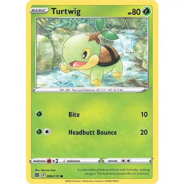 Pokemon Trading Card Game Sword & Shield Brilliant Stars Common Turtwig #6 [Reverse Holo]