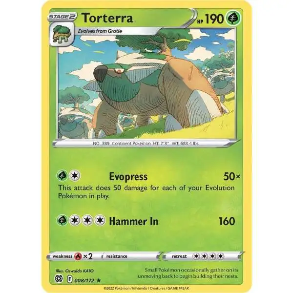 Pokemon Trading Card Game Sword & Shield Brilliant Stars Holo Rare Torterra #8