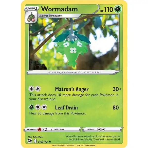 Pokemon Trading Card Game Sword & Shield Brilliant Stars Rare Wormadam #10 [Reverse Holo] [Lightly Played]