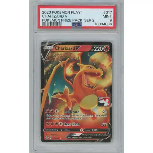 Trading Card Game Pokemon Prize Pack Series 2 Charizard V Ultra Rare Graded Card #17 [PSA 9]
