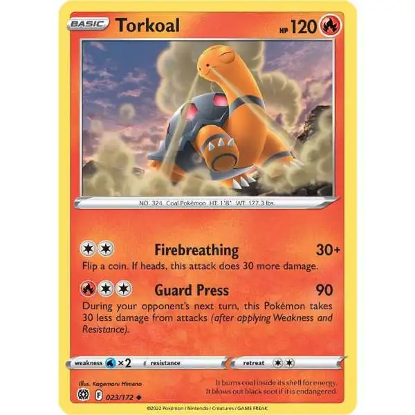 Pokemon Trading Card Game Sword & Shield Brilliant Stars Uncommon Torkoal #23