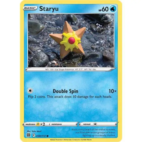 Pokemon Trading Card Game Sword & Shield Brilliant Stars Common Staryu #30 [Reverse Holo]