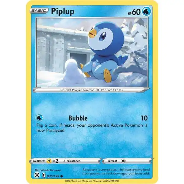 Pokemon Trading Card Game Sword & Shield Brilliant Stars Common Piplup #35