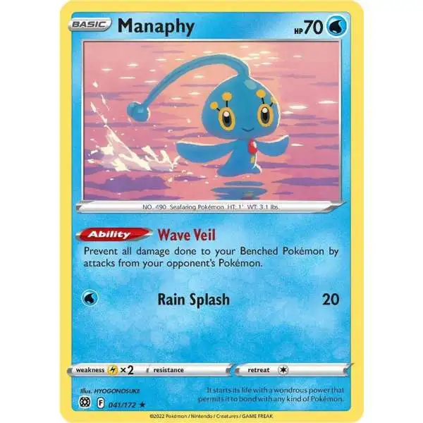 Pokemon Trading Card Game Sword & Shield Brilliant Stars Rare Manaphy #41 [Reverse Holo]