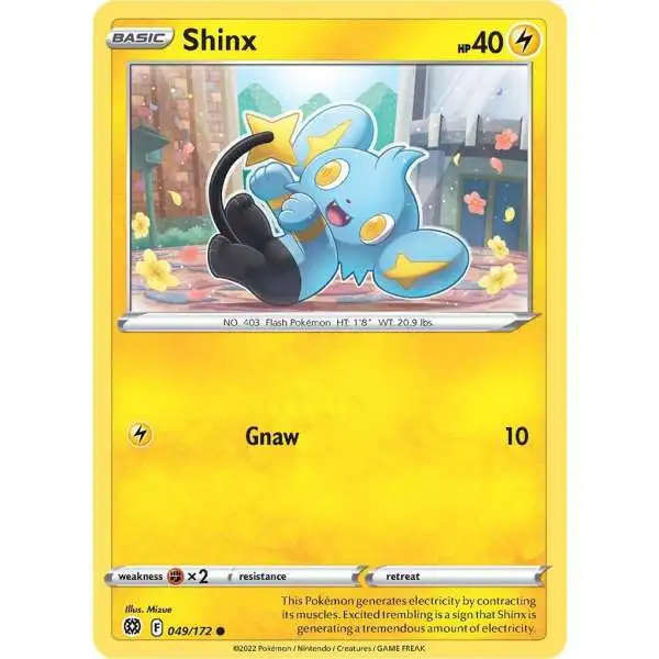 Pokemon Trading Card Game Sword & Shield Brilliant Stars Common Shinx #49 [Reverse Holo]